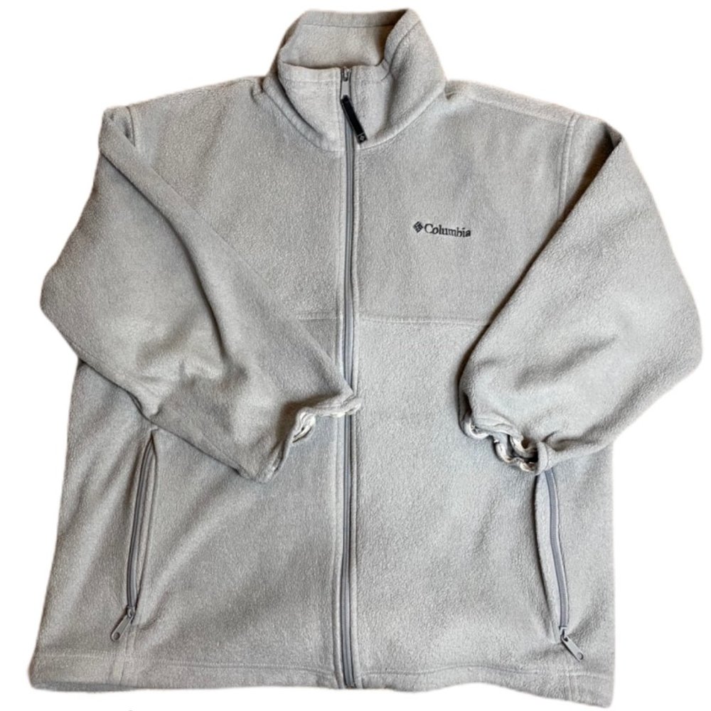 Columbia Vintage Light Grey Fleece Zip Up